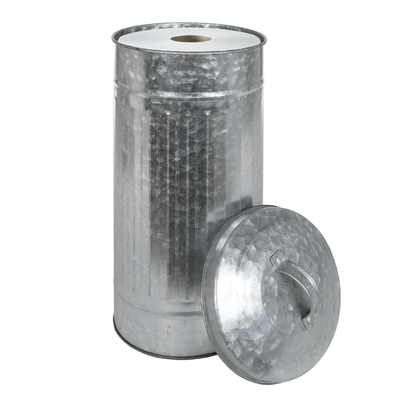 Galvanized Vertical Extra Toilet Roll Canister